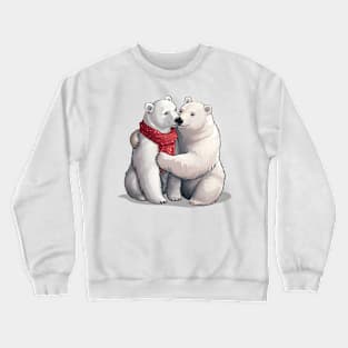 Valentine Cartoon Polar Bear Couple Crewneck Sweatshirt